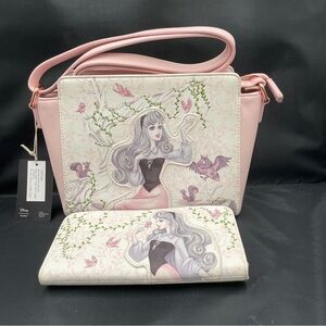 Disney Loungefly Sleeping Beauty Briar Rose Cross body with matching wallet